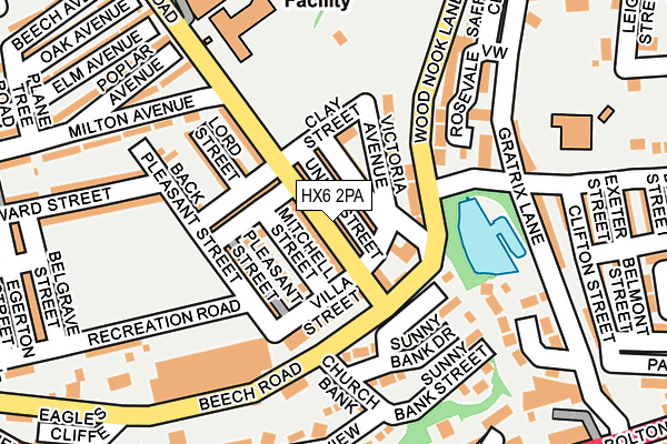 HX6 2PA map - OS OpenMap – Local (Ordnance Survey)