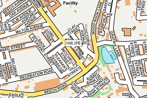 HX6 2PB map - OS OpenMap – Local (Ordnance Survey)
