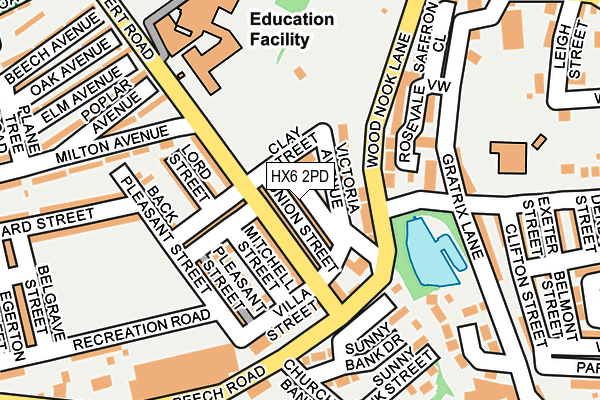 HX6 2PD map - OS OpenMap – Local (Ordnance Survey)