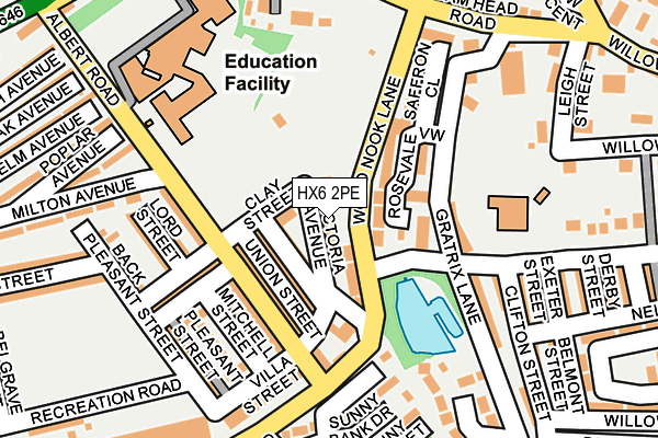 HX6 2PE map - OS OpenMap – Local (Ordnance Survey)