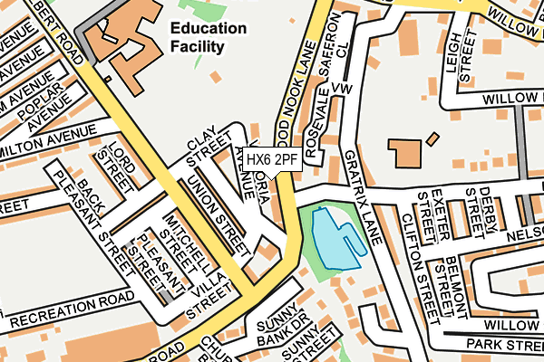 HX6 2PF map - OS OpenMap – Local (Ordnance Survey)
