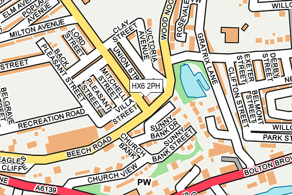 HX6 2PH map - OS OpenMap – Local (Ordnance Survey)