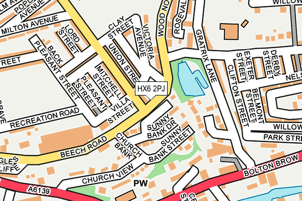 HX6 2PJ map - OS OpenMap – Local (Ordnance Survey)