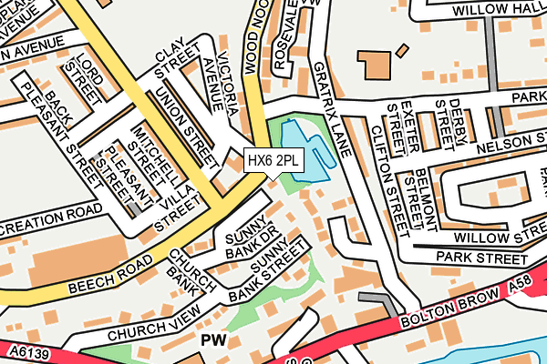 HX6 2PL map - OS OpenMap – Local (Ordnance Survey)