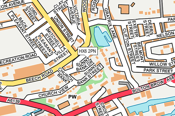 HX6 2PN map - OS OpenMap – Local (Ordnance Survey)