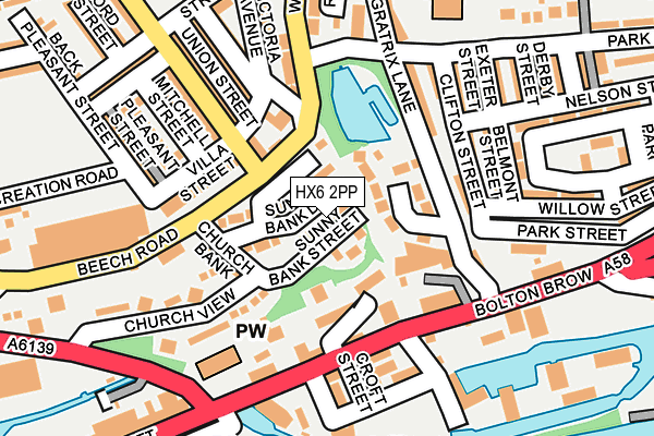 HX6 2PP map - OS OpenMap – Local (Ordnance Survey)