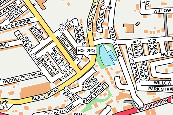 HX6 2PQ map - OS OpenMap – Local (Ordnance Survey)