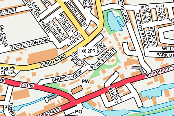 HX6 2PR map - OS OpenMap – Local (Ordnance Survey)