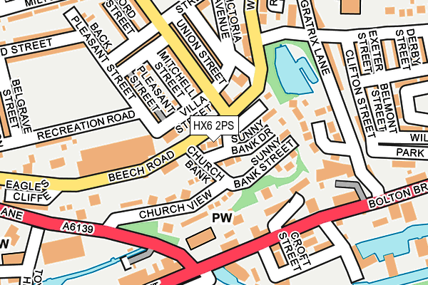 HX6 2PS map - OS OpenMap – Local (Ordnance Survey)
