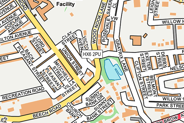HX6 2PU map - OS OpenMap – Local (Ordnance Survey)