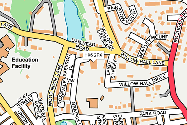HX6 2PX map - OS OpenMap – Local (Ordnance Survey)