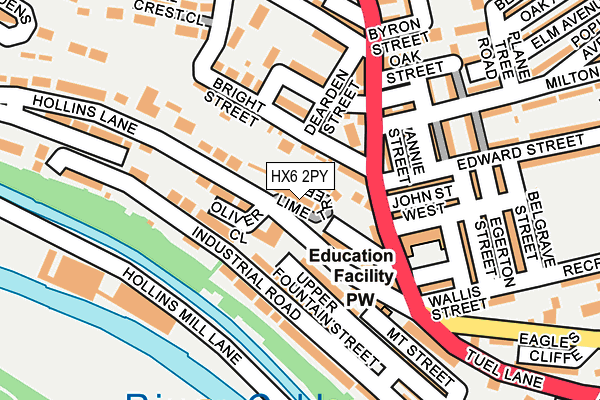 HX6 2PY map - OS OpenMap – Local (Ordnance Survey)