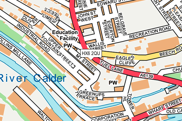 HX6 2QU map - OS OpenMap – Local (Ordnance Survey)