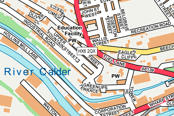 HX6 2QX map - OS OpenMap – Local (Ordnance Survey)