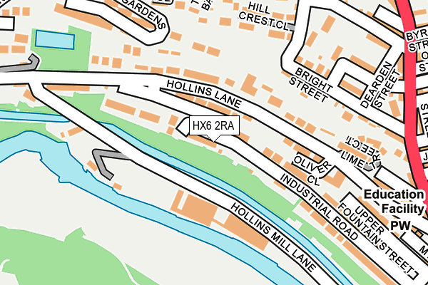 HX6 2RA map - OS OpenMap – Local (Ordnance Survey)