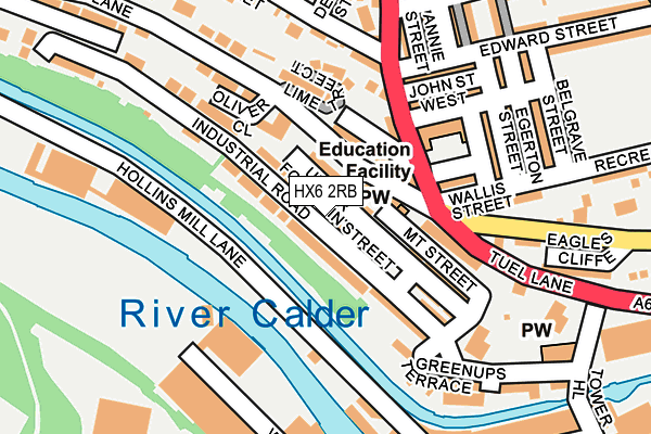 HX6 2RB map - OS OpenMap – Local (Ordnance Survey)