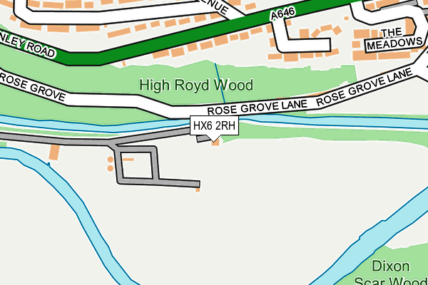 HX6 2RH map - OS OpenMap – Local (Ordnance Survey)