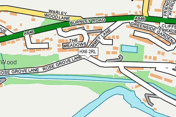 HX6 2RL map - OS OpenMap – Local (Ordnance Survey)