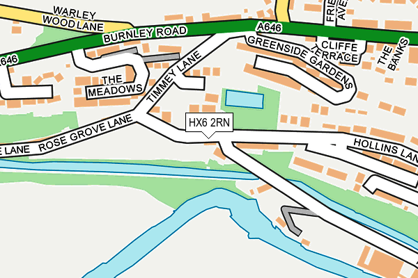 HX6 2RN map - OS OpenMap – Local (Ordnance Survey)