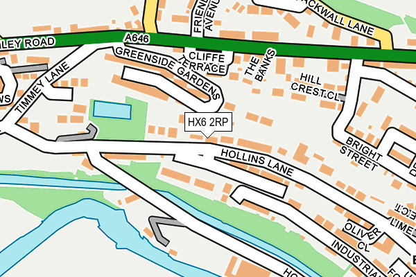 HX6 2RP map - OS OpenMap – Local (Ordnance Survey)