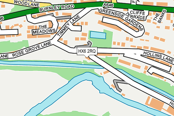 HX6 2RQ map - OS OpenMap – Local (Ordnance Survey)