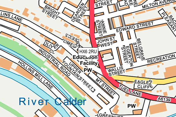 HX6 2RU map - OS OpenMap – Local (Ordnance Survey)