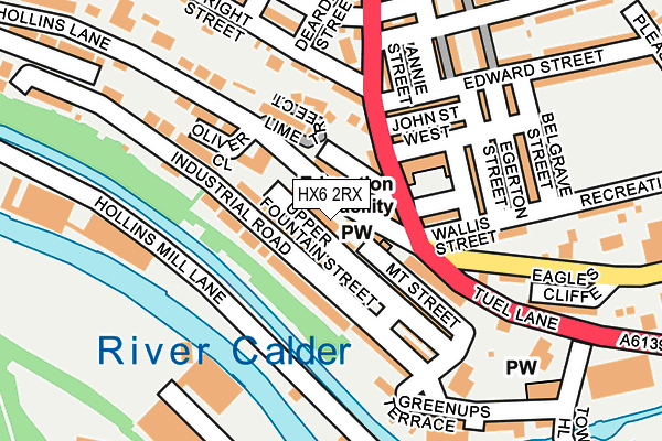 HX6 2RX map - OS OpenMap – Local (Ordnance Survey)