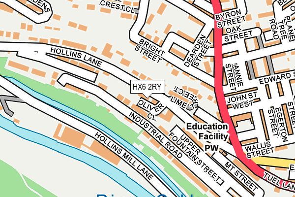 HX6 2RY map - OS OpenMap – Local (Ordnance Survey)