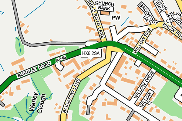 HX6 2SA map - OS OpenMap – Local (Ordnance Survey)