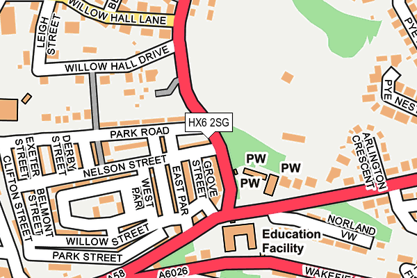 HX6 2SG map - OS OpenMap – Local (Ordnance Survey)