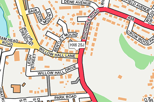 HX6 2SJ map - OS OpenMap – Local (Ordnance Survey)