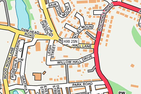 HX6 2SN map - OS OpenMap – Local (Ordnance Survey)