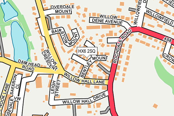 HX6 2SQ map - OS OpenMap – Local (Ordnance Survey)