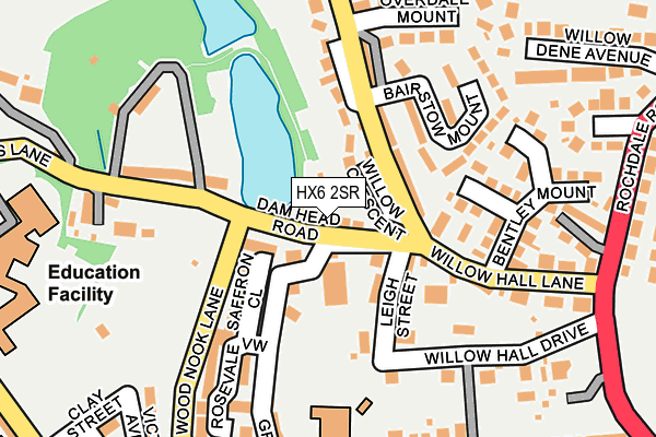 HX6 2SR map - OS OpenMap – Local (Ordnance Survey)