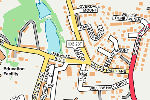 HX6 2ST map - OS OpenMap – Local (Ordnance Survey)