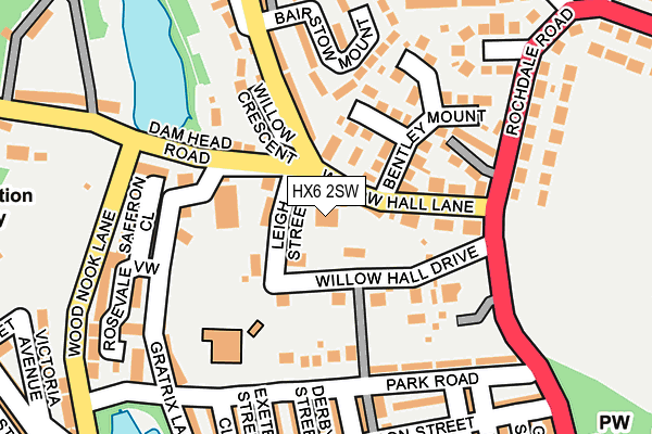 HX6 2SW map - OS OpenMap – Local (Ordnance Survey)