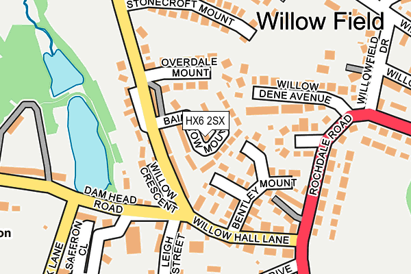 HX6 2SX map - OS OpenMap – Local (Ordnance Survey)