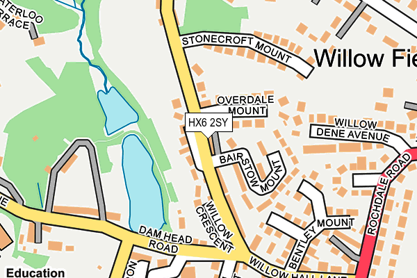 HX6 2SY map - OS OpenMap – Local (Ordnance Survey)