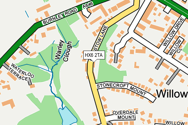 HX6 2TA map - OS OpenMap – Local (Ordnance Survey)