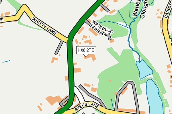 HX6 2TE map - OS OpenMap – Local (Ordnance Survey)