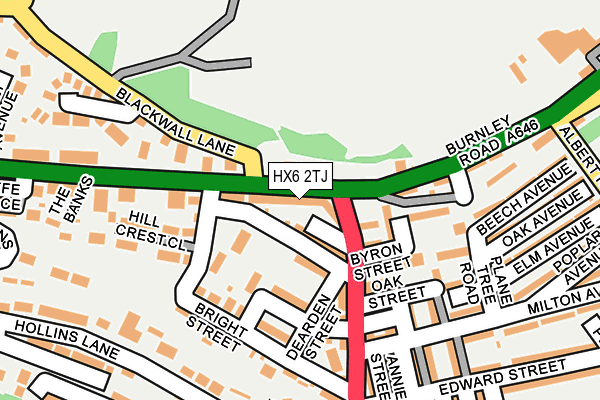 HX6 2TJ map - OS OpenMap – Local (Ordnance Survey)