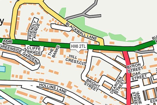 HX6 2TL map - OS OpenMap – Local (Ordnance Survey)