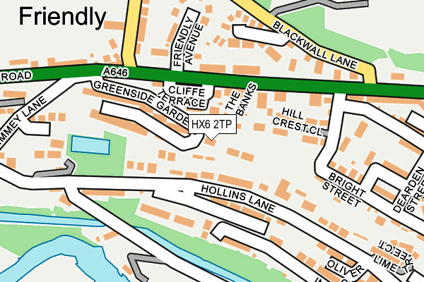 HX6 2TP map - OS OpenMap – Local (Ordnance Survey)
