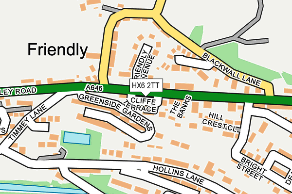HX6 2TT map - OS OpenMap – Local (Ordnance Survey)
