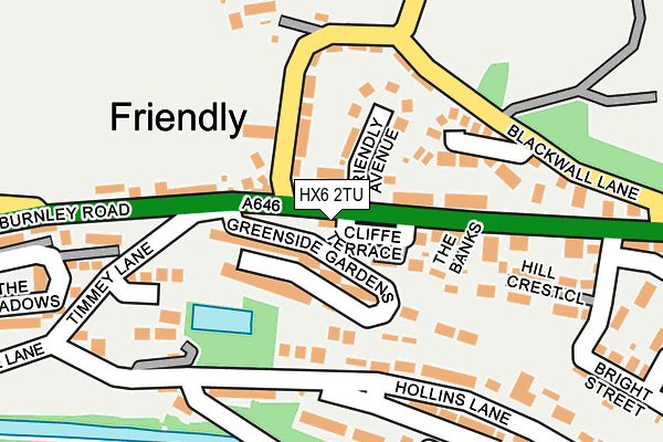 HX6 2TU map - OS OpenMap – Local (Ordnance Survey)