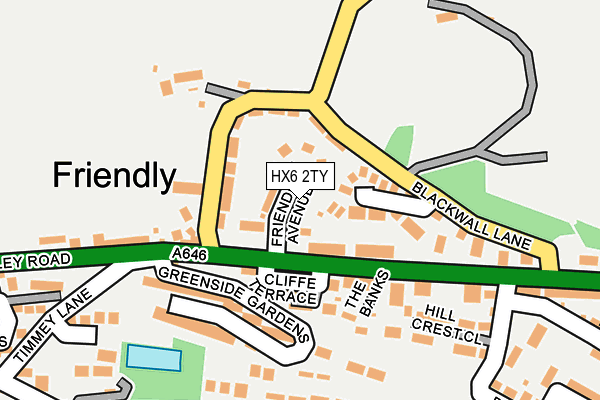 HX6 2TY map - OS OpenMap – Local (Ordnance Survey)