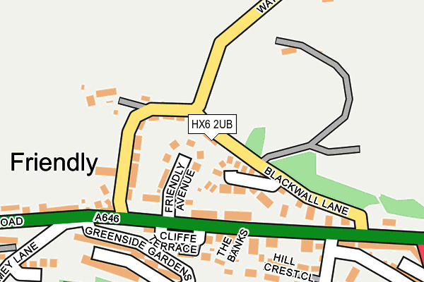 HX6 2UB map - OS OpenMap – Local (Ordnance Survey)
