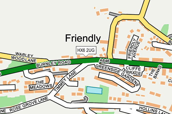 HX6 2UG map - OS OpenMap – Local (Ordnance Survey)