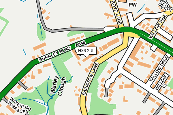 HX6 2UL map - OS OpenMap – Local (Ordnance Survey)