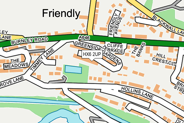 HX6 2UP map - OS OpenMap – Local (Ordnance Survey)